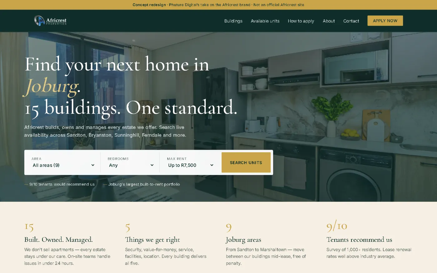 Africrest — Concept Redesign